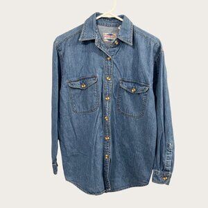 Andrews Blues Denim Union Made Work Shirt 100% Cotton Size Small Bangladesh